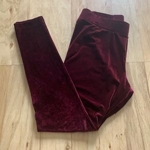 Old Navy Maroon Velvet Leggings